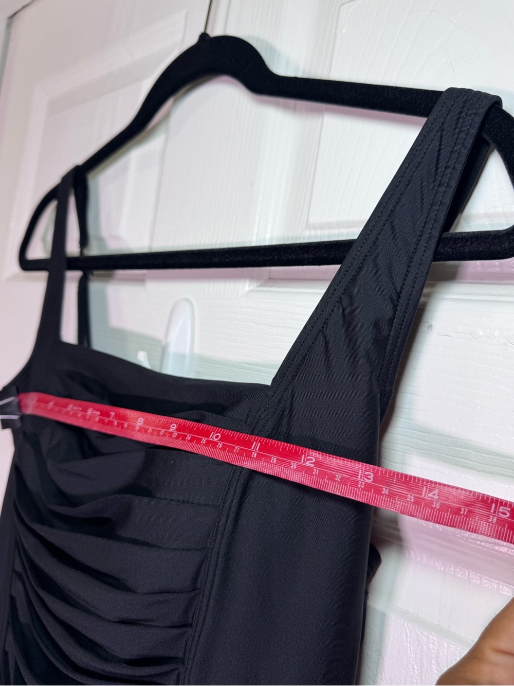 Calvin Klein Dark Black Pleated Front One-Piece Swimsuit - Picture 7 of 8